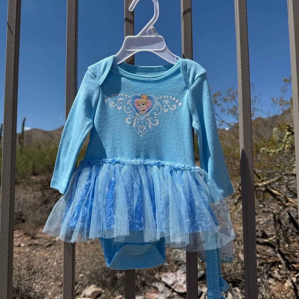 ⬇️💲Disney Baby NWT. Cinderella Blue Tutu Onesie